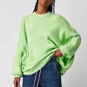 Lime Green free people easy street tunic NWT